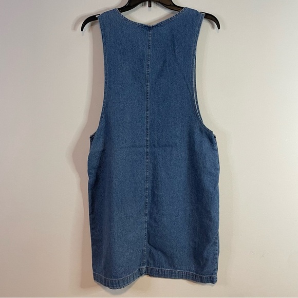 Americana Pinafore VTG Fads Denim Overall Dress Small Blue 90s Y2K Jean Normcore - Picture 8 of 8